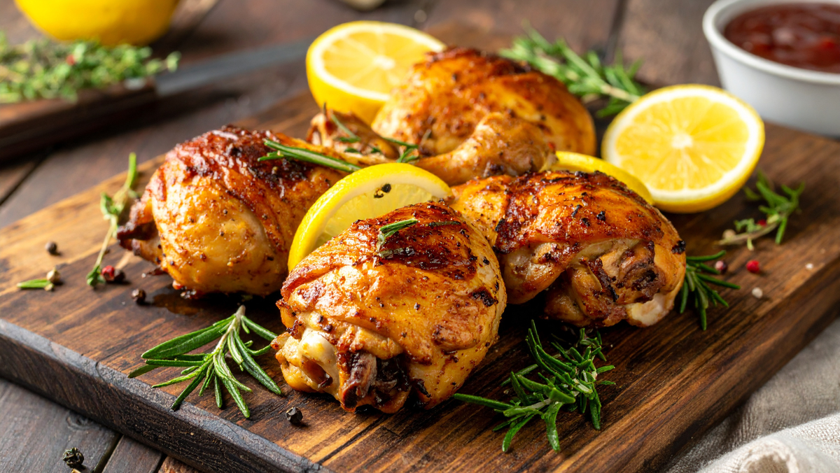 Braised Chicken Thighs with Squash & Mustard Greens
