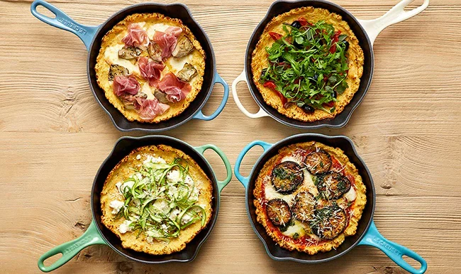 Pizze di cavolfiore con 4 topping