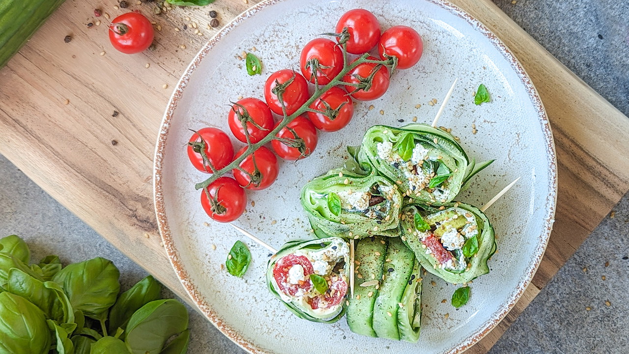 Image of Avocado and Tofu Cucumber Rolls with Caesar Dressing Recipe