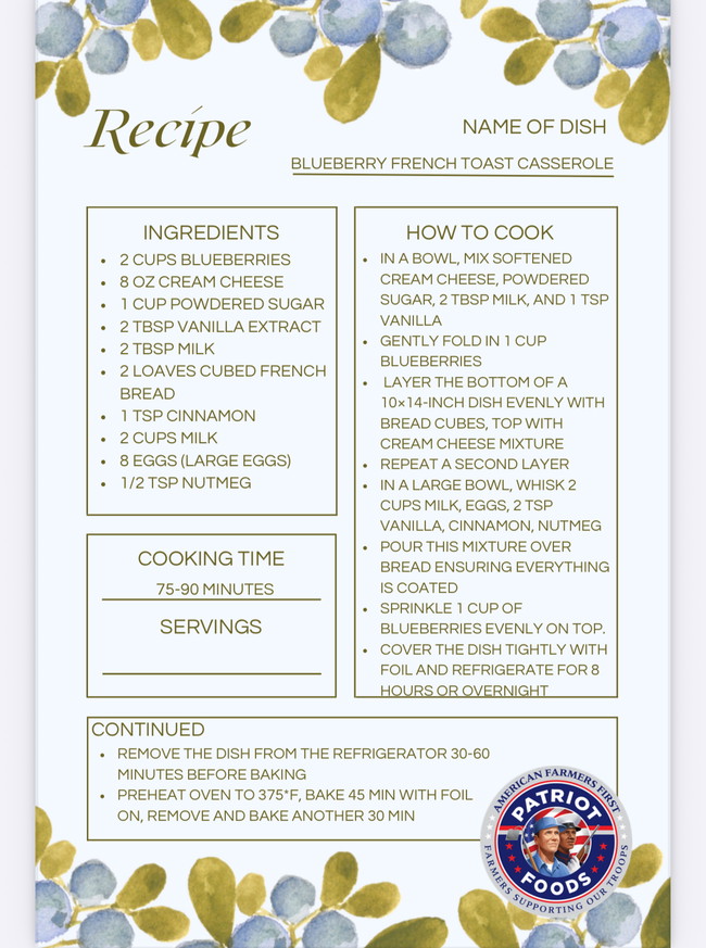 Image of Blueberry French Toast Casserole