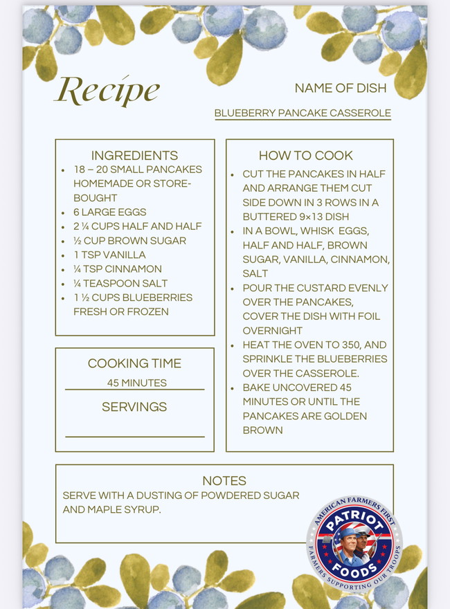 Image of Blueberry Pancake Casserole