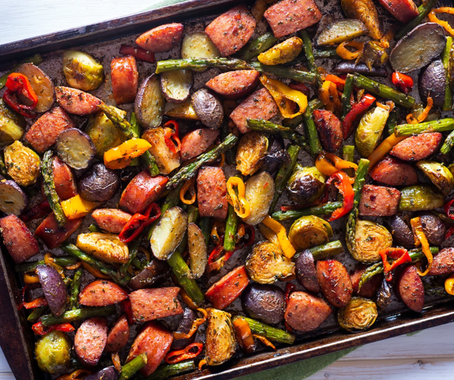 Image of Roasted Sausage & Potato Bake with Herbs