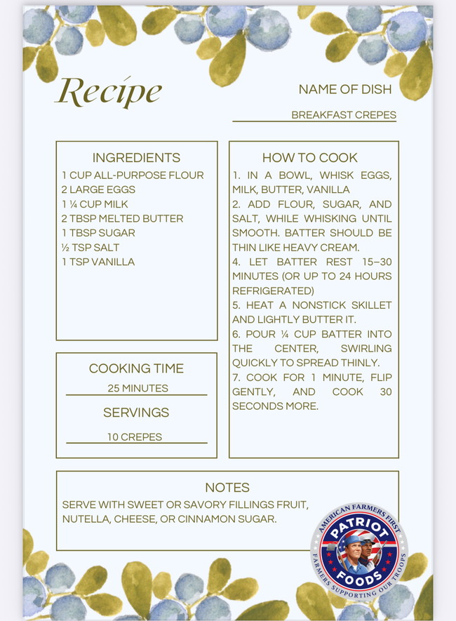 Image of Breakfast Crepes