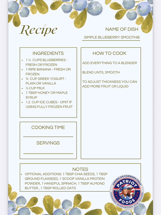 Image of Simple Blueberry Smoothie