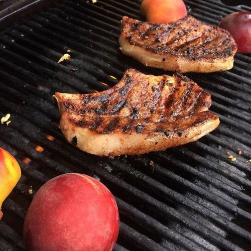 Image of Grilled Pork Chop with Peach Salsa