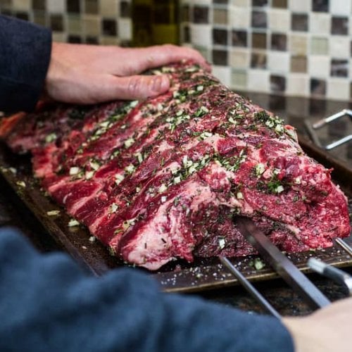 Image of Slow Cooked Ribeye Roast in the Oven