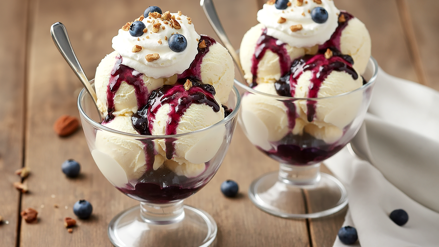 Blueberry Royale jäätise sundae