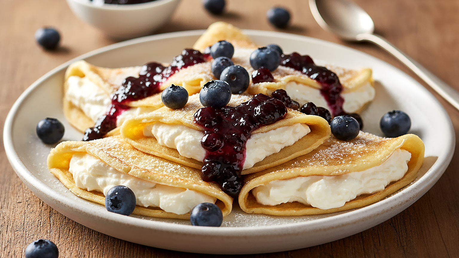 Naleśniki śniadaniowe z jagodami