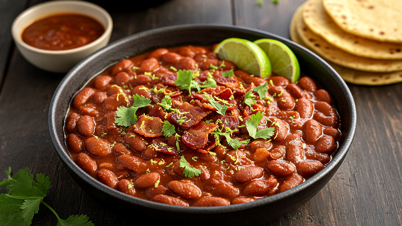 Wędzone fasolki pinto w stylu Charro