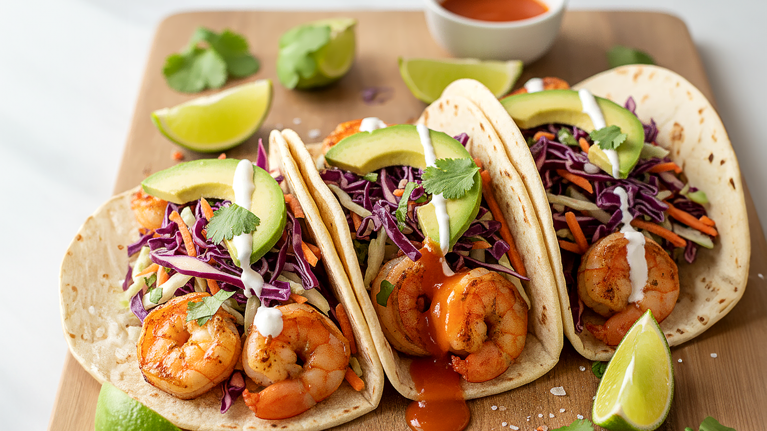 Tacos de Camarón con Caribbean Pineapple