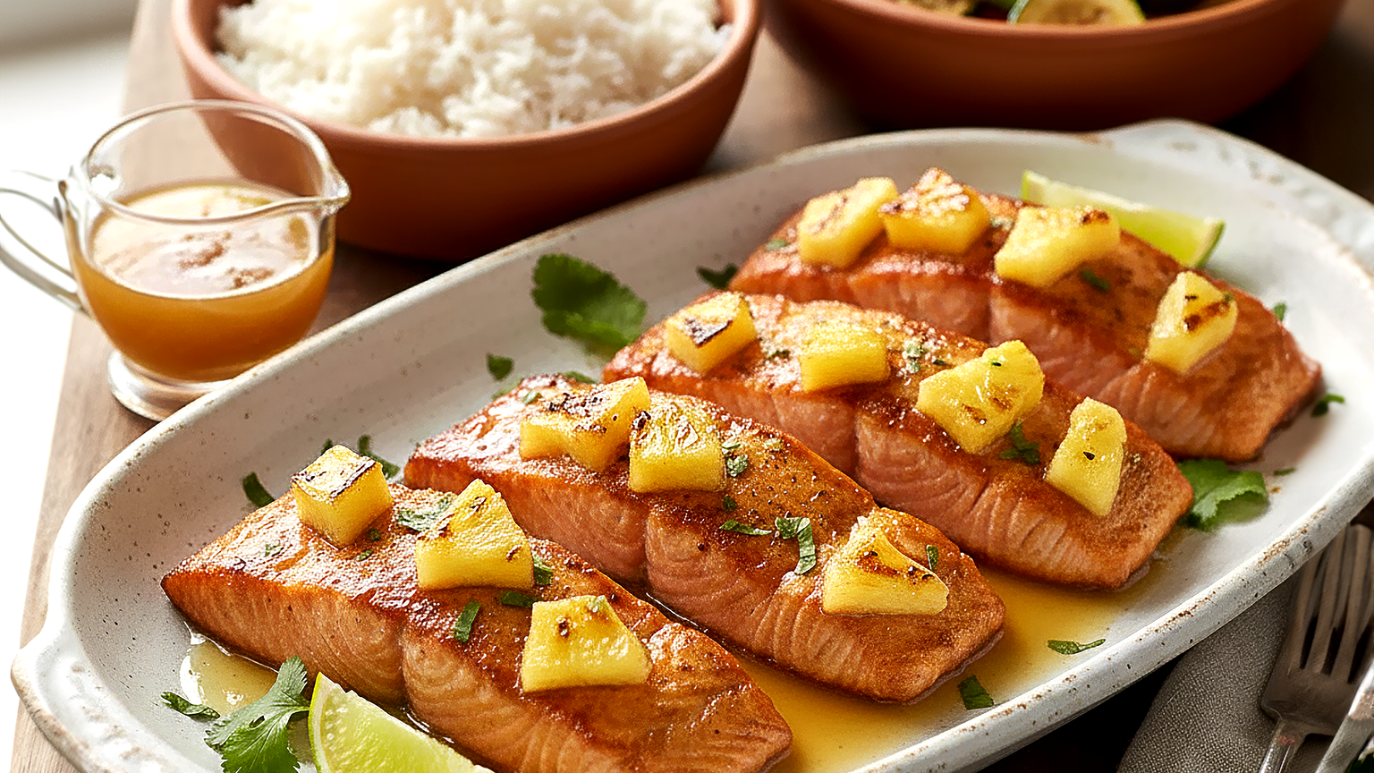 Zalm met Ananasglazuur