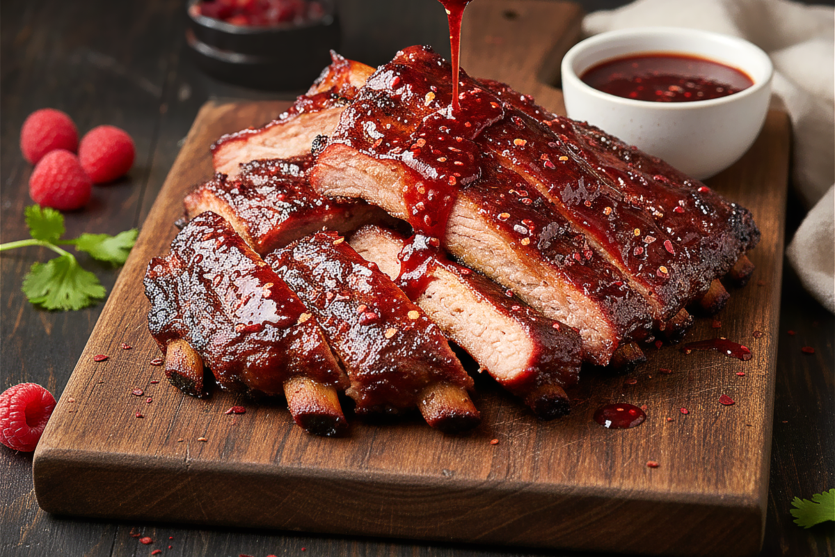 Csípős málnás BBQ oldalas