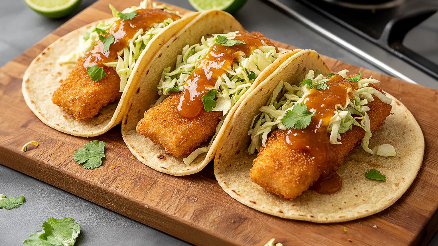 Tacos de Pescado con Pineapple Habanero