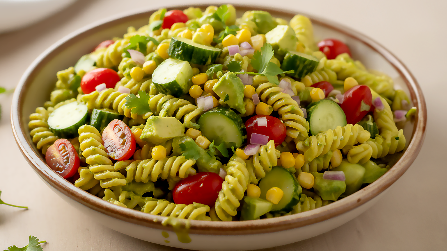 Verde Avokaadopasta salat