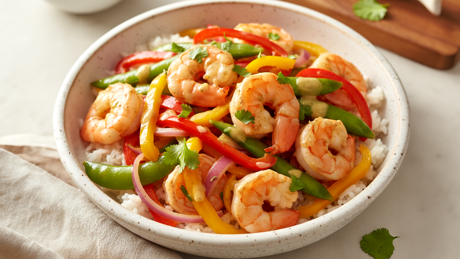 Mustard Garlic Shrimp Stir-Fry