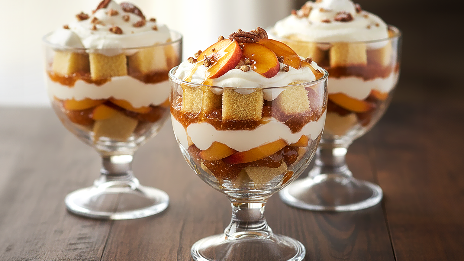 Texas Peach Amaretto Trifle