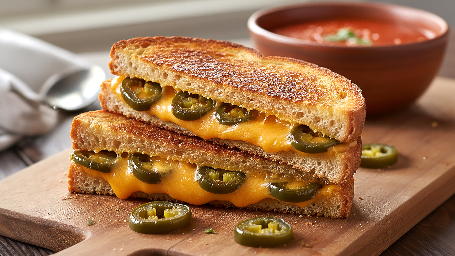 Grilled Cheese with Candied Jalapeños & Sharp Cheddar