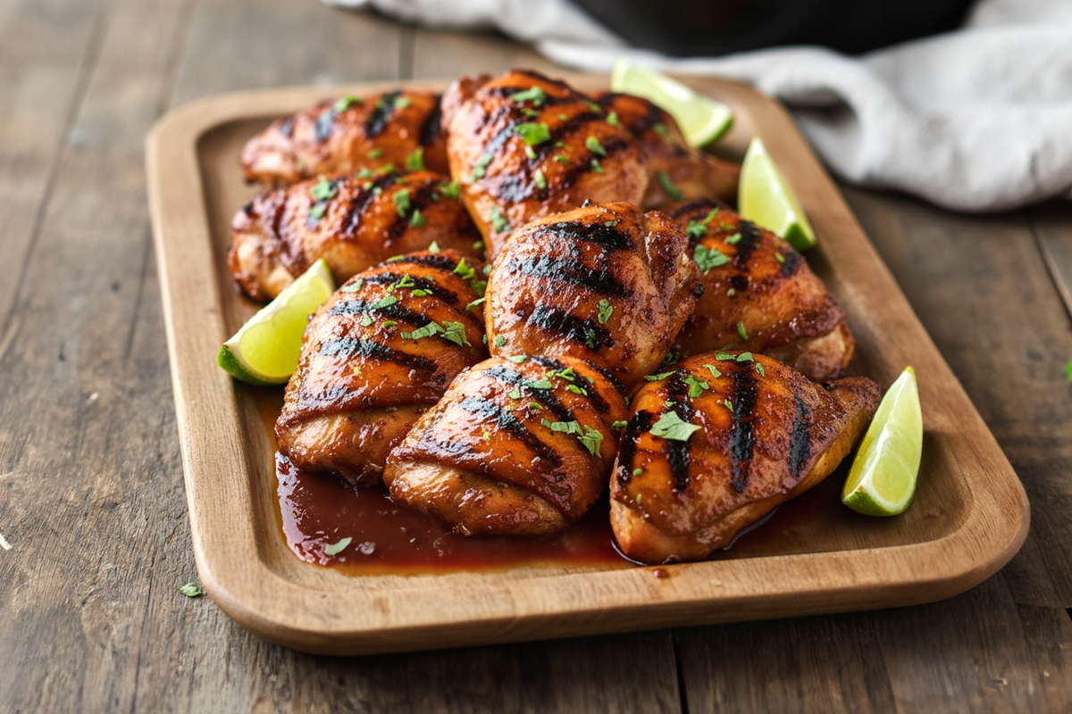 Füstös chipotlés BBQ csirkecombok