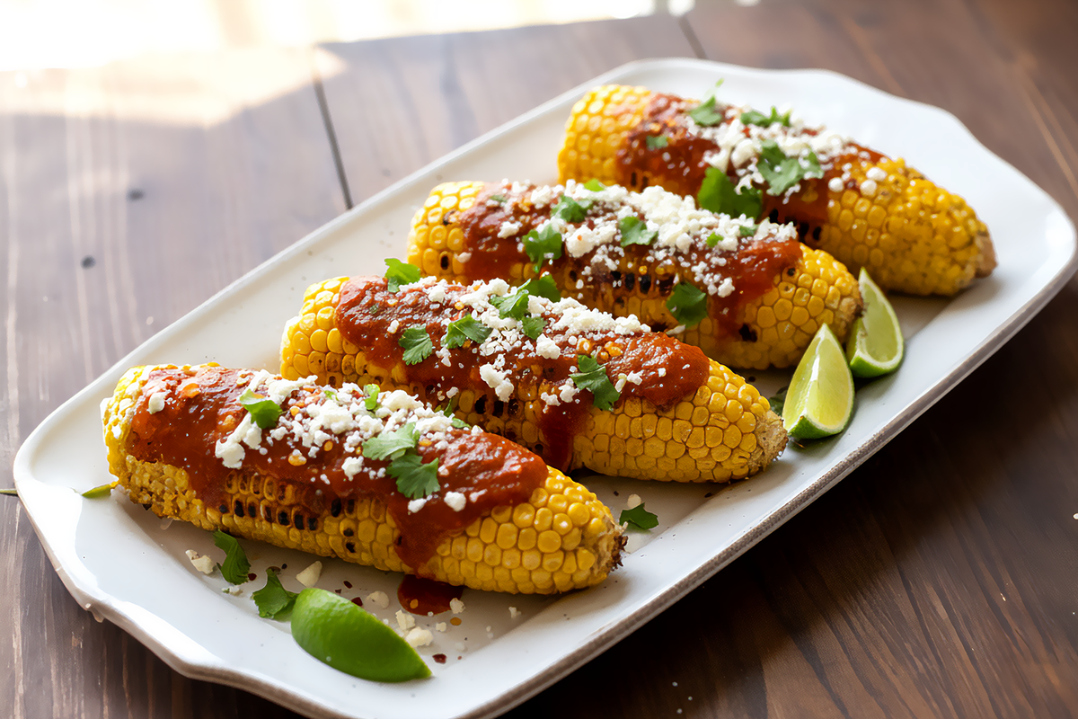 Chipotle-szószos grillezett kukorica (elote stílusban)
