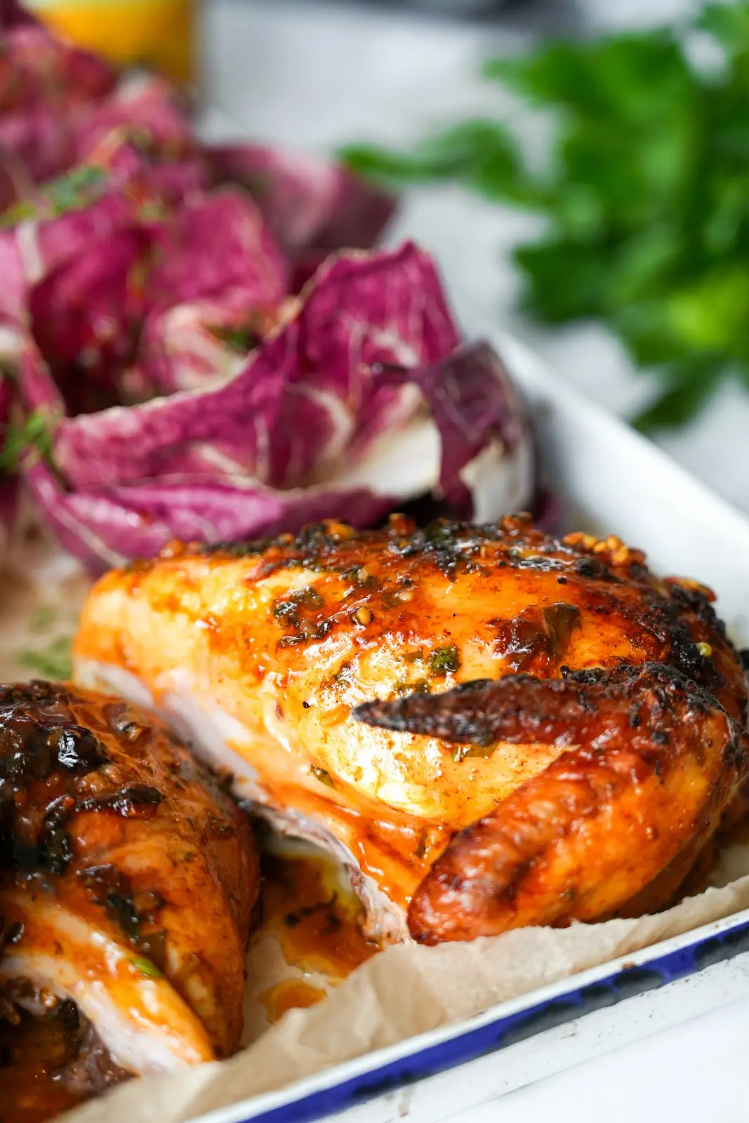 Butterflied Roast Chook with Herby Ghee Baste