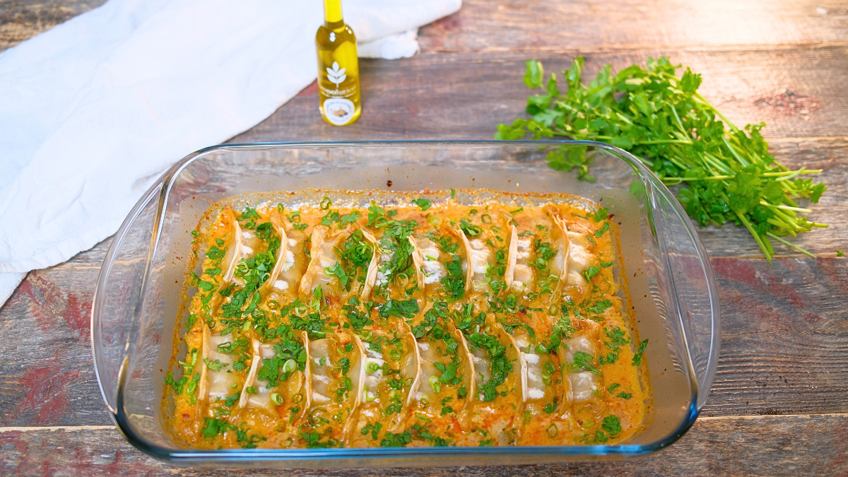 Image of Dumpling Bake with Ginger & Black Garlic Olive Oil
