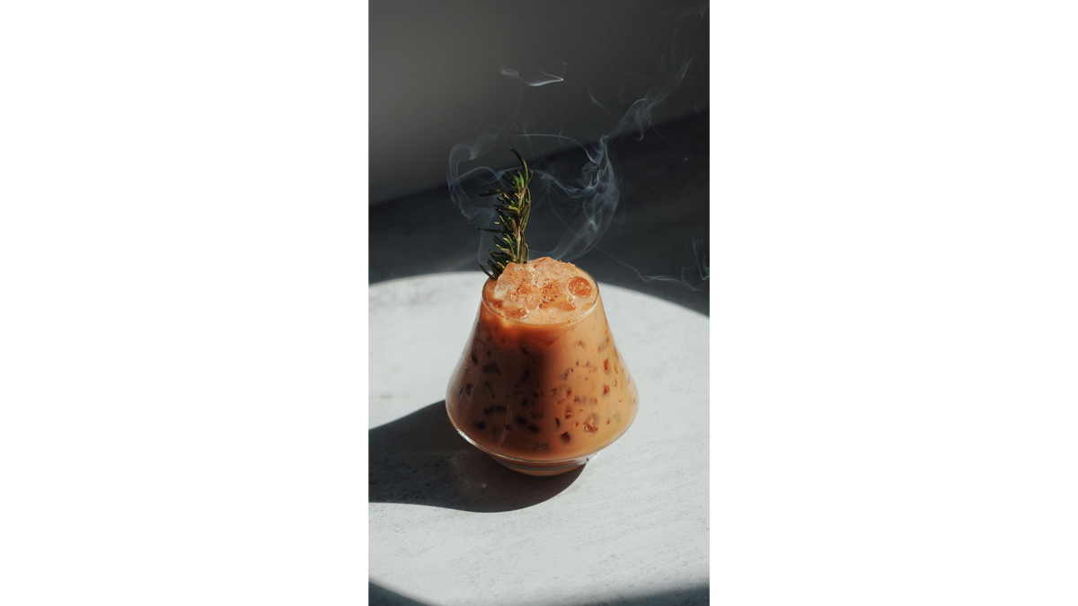 Salted Maple Latte With Smoked Rosemary