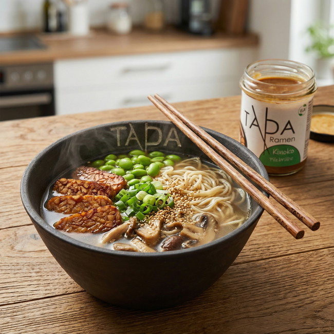 Image of Vegane Kinoko Ramen mit Tempeh & Edamame
