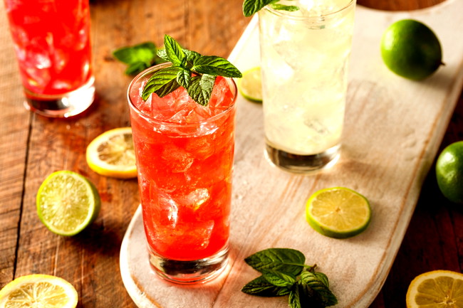Image of Creamy Strawberry Mint Italian Soda