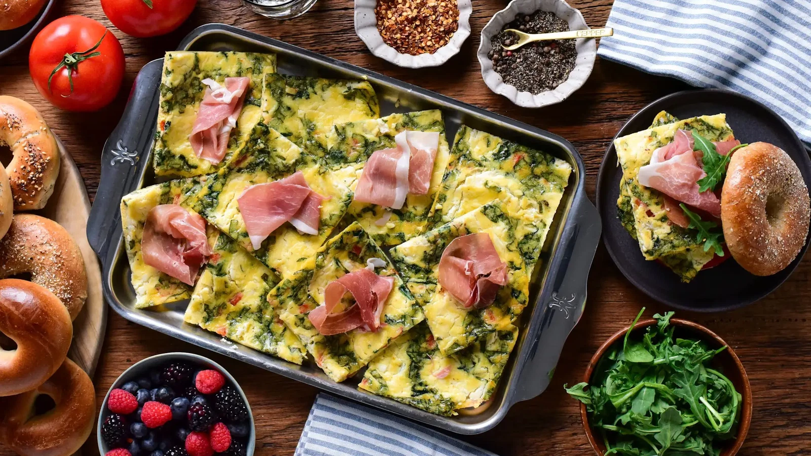 Image of Sheet Pan Eggs with Olive Oil and Ricotta Cream