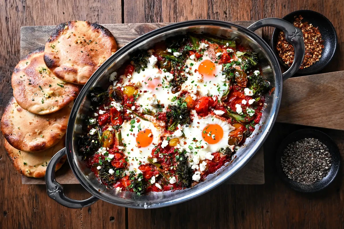 Cherry Tomato & Broccolini Shakshuka