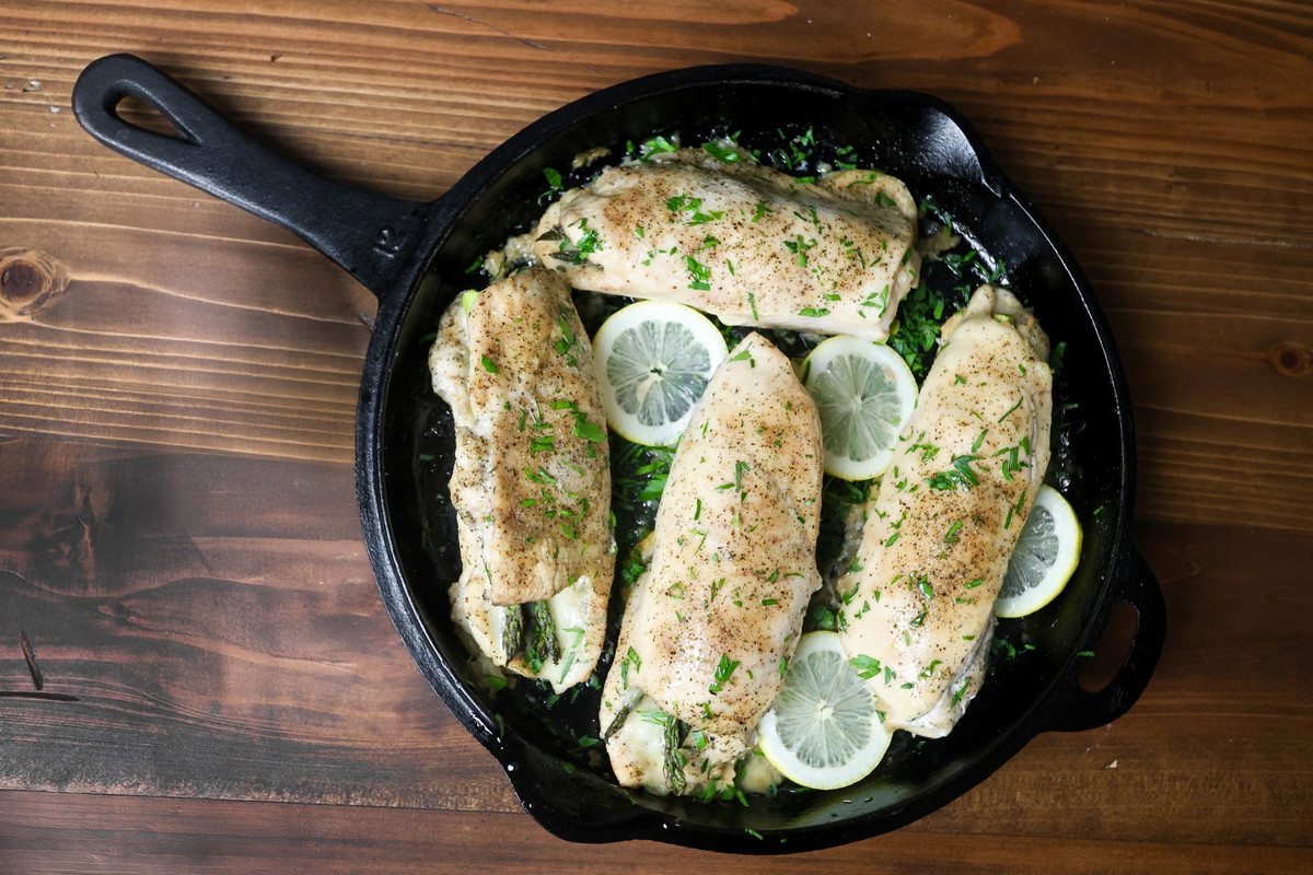 Gruyere, Asparagus & Prosciutto Stuffed Chicken Breast