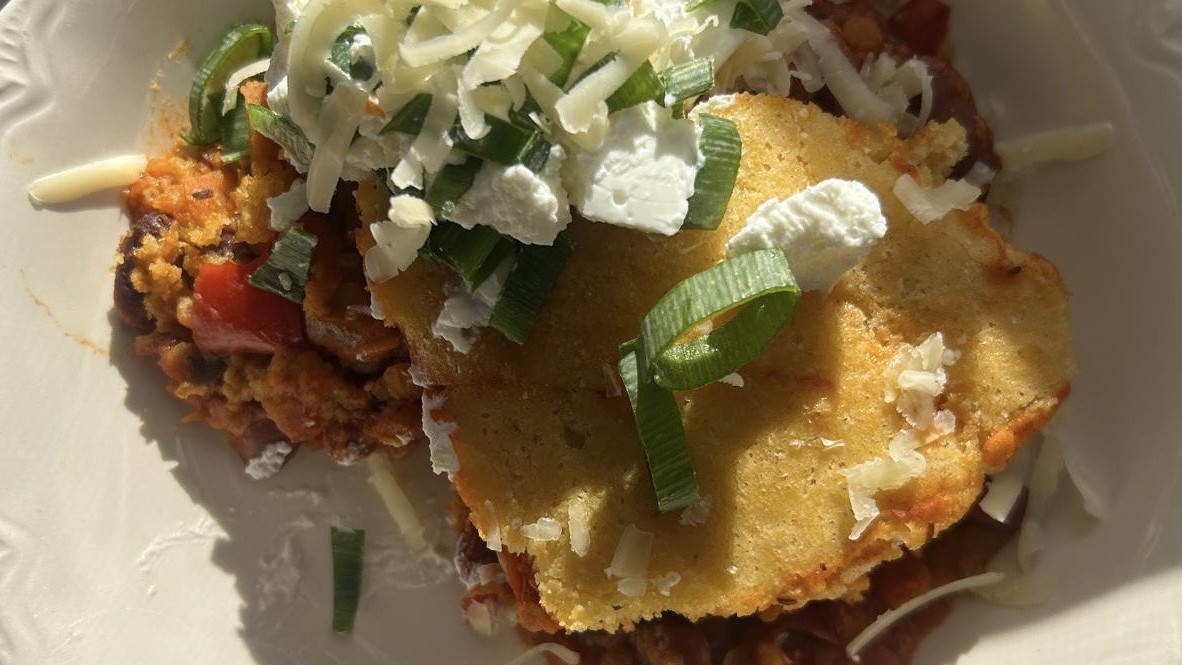 Low & Slow Chili with a Golden Cornbread Top