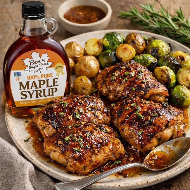 Image of Maple Dijon Glazed Chicken with Garlic & Rosemary