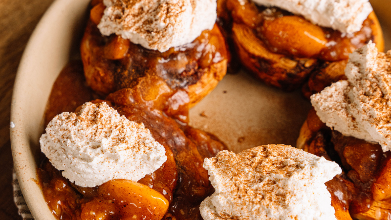 Image of  Organic Peach Cobbler Cinnamon Rolls 