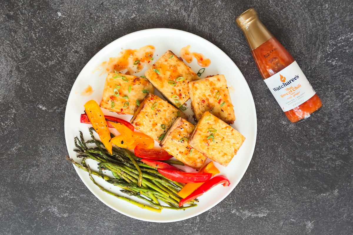 Air Fryer Tofu with Sweet Chili Ginger Sauce