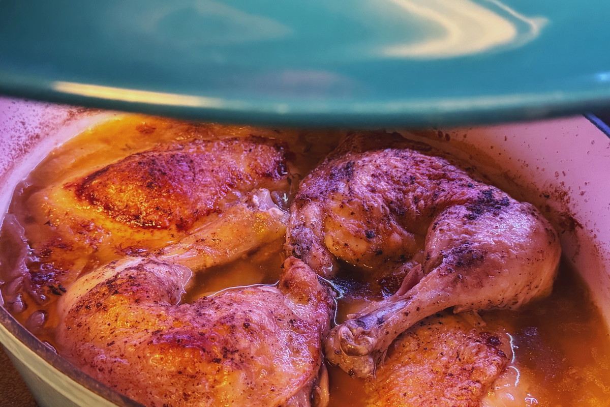 The "Sunday Comforter" Slow Cooked Chicken Leg Quarter Dinner