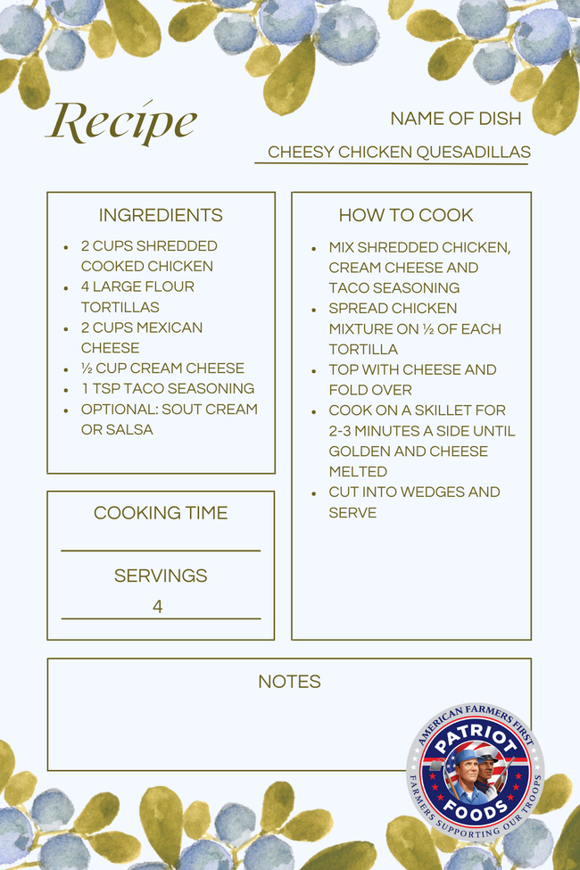 Image of Cheesy Chicken Quesadillas 