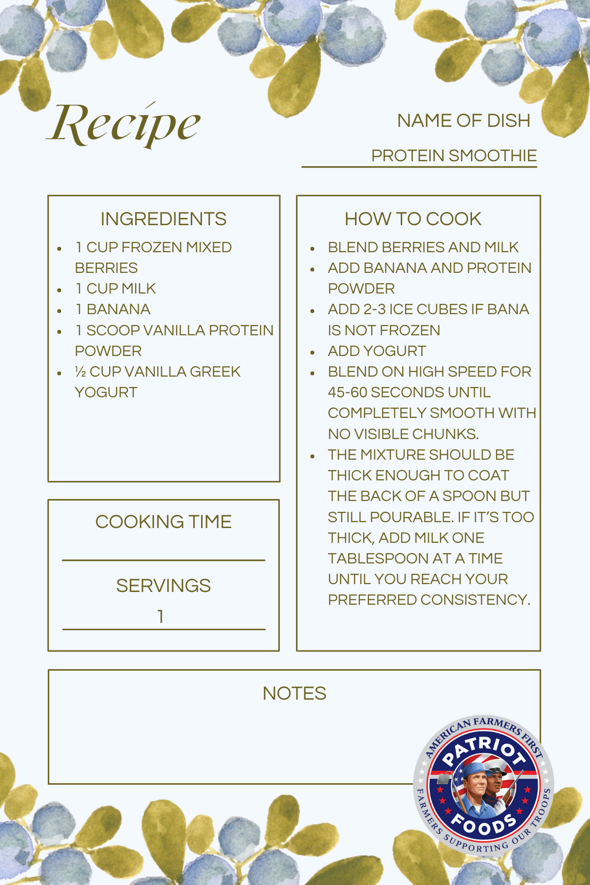 Protein smoothie