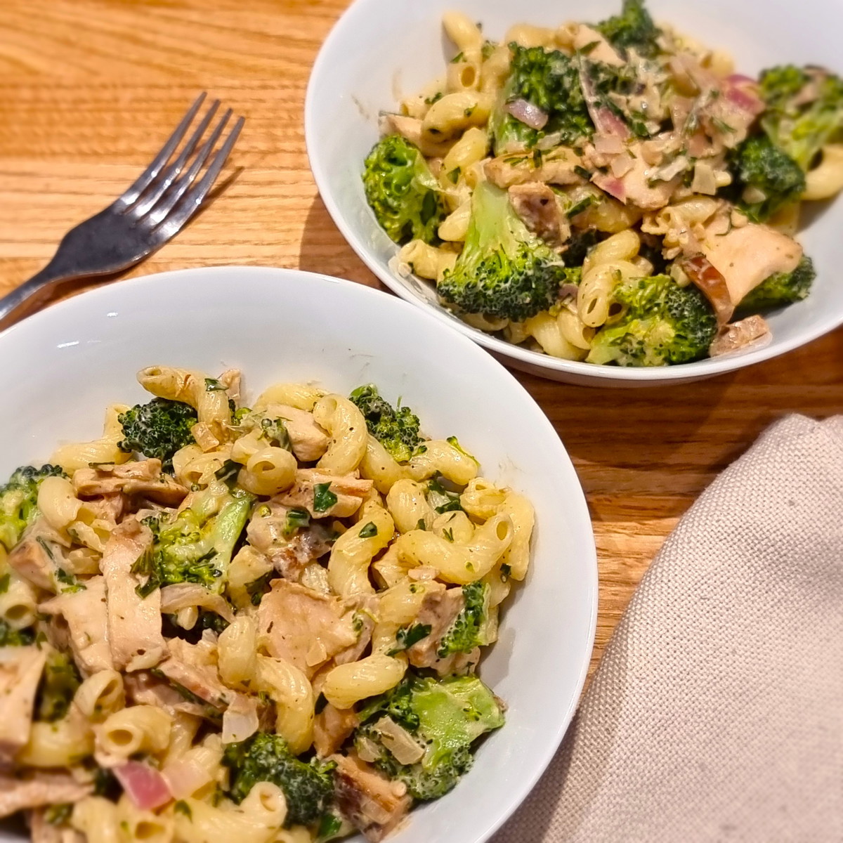 Pasta with Black Garlic Balsamic Glaze & Smoked Chicken