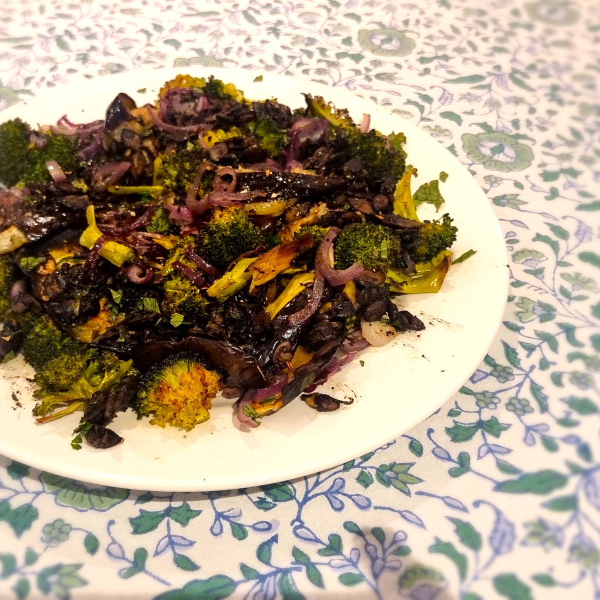 Black Garlic, Broccoli, Eggplant and Mint