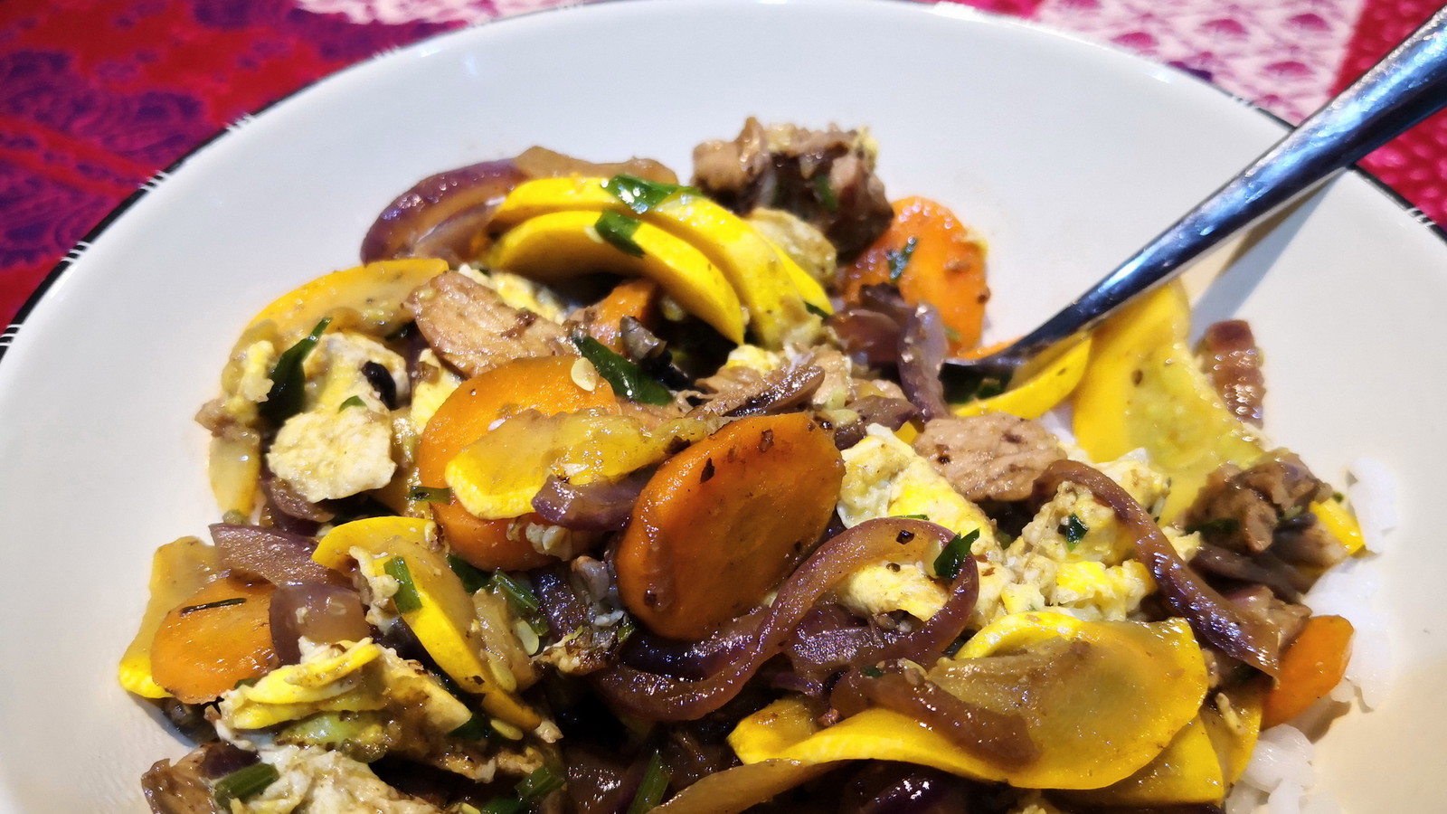 stirfried vegetables on a plate