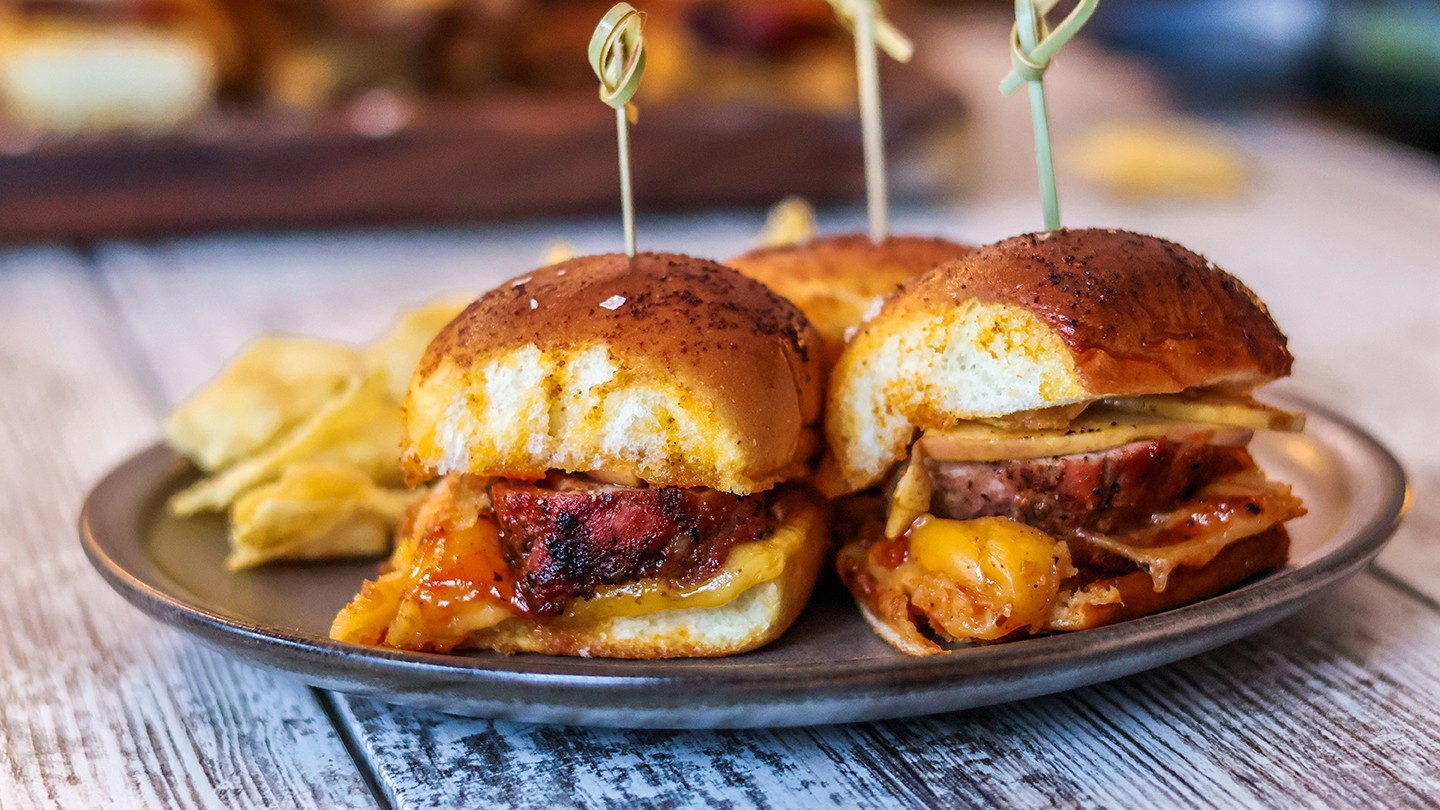 Bourbon Maple Kurobuta Pork Tenderloin Sliders