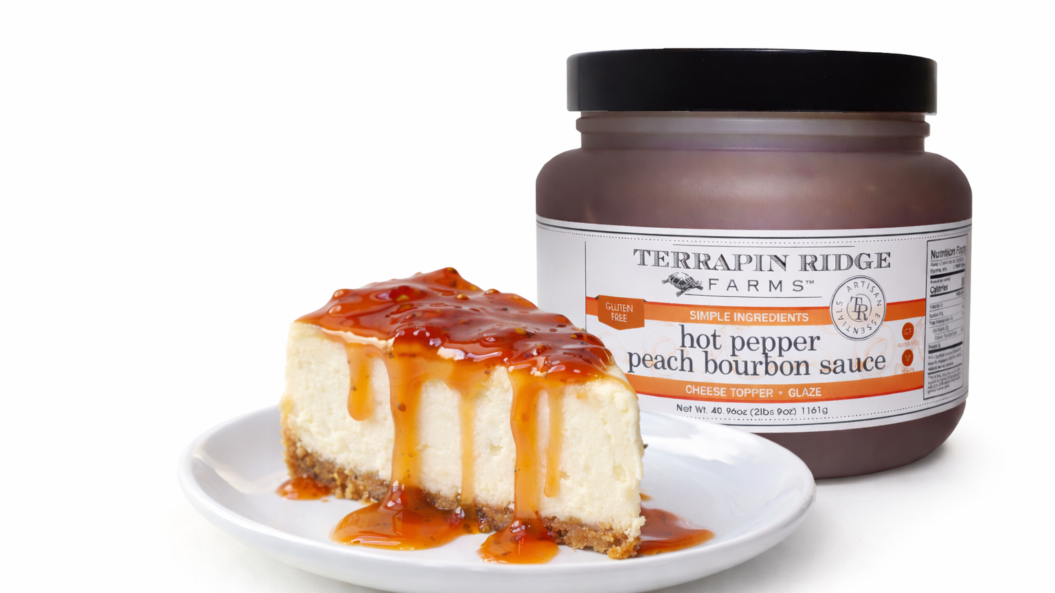 Image of Hot Pepper Peach Bourbon Cheesecake