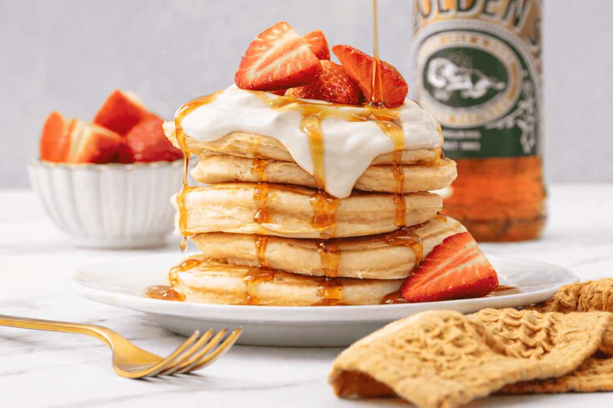 Lyle's Strawberry & Greek Yogurt Golden Syrup Pancakes Recipe