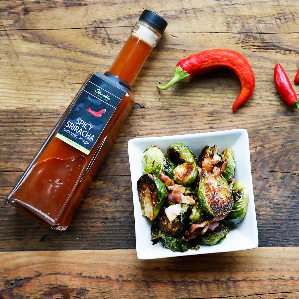 Bacon & Sriracha Roasted Brussel Sprouts