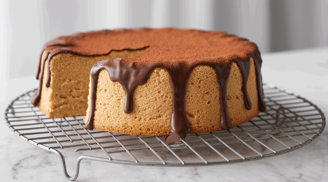Image of Chocolate Topped Flourless Sponge Cake Recipe UK