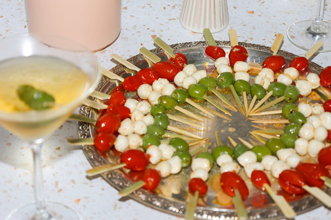 Image of Dirty Martini Caprese Skewers