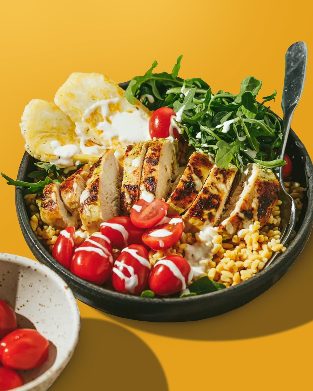 Mediterranean Rice Bowl with Chicken (Low Carb)