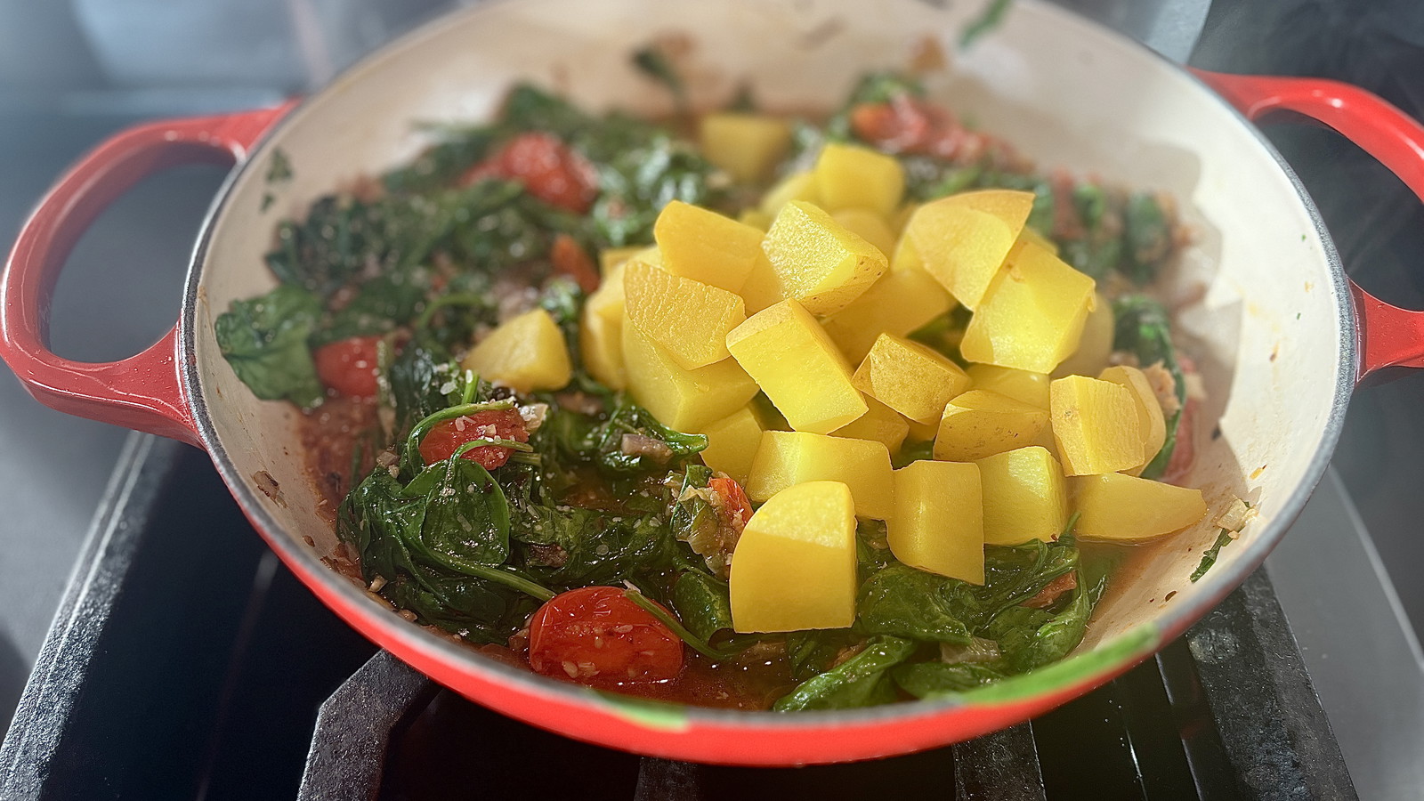Image of Sautéed Spinach with Turmeric Potatoes