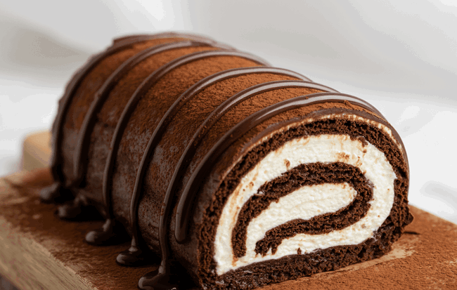 Image of Delicious Flourless Chocolate Roulade Recipe UK